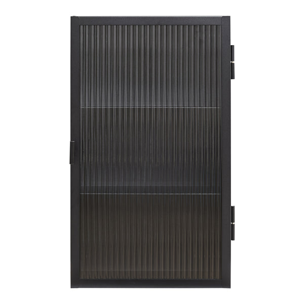 Szafka wisząca Zundert z drzwiami ze szkła żebrowanego 60x35x15 cm stal [en.casa]