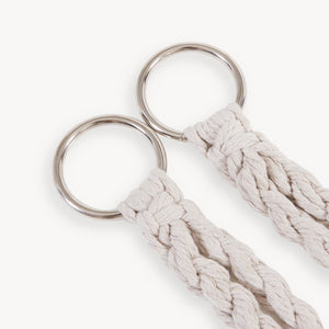 Fotel wiszący Kailua dla 2 osób 135x129x65 cm Kremowobiały [casa.pro]