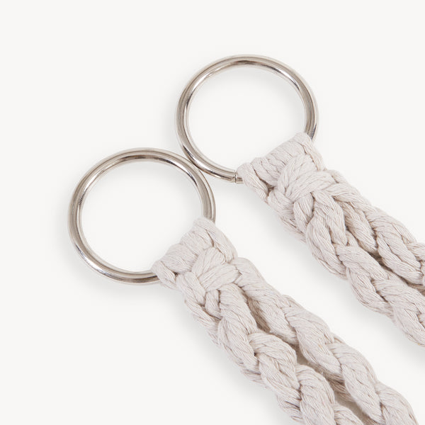 Fotel wiszący Kailua dla 2 osób 135x129x65 cm Kremowobiały [casa.pro]