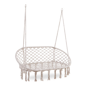 Fotel wiszący Kailua dla 2 osób 135x129x65 cm Kremowobiały [casa.pro]