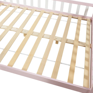 Łóżko domowe Hesel z materacem i barierką ochronną Białe [en.casa]