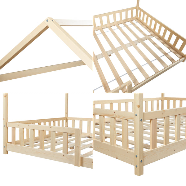 Łóżko domowe Hesel z zabezpieczeniem przed wypadnięciem [en.casa]