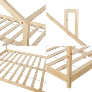 Łóżko domowe Siuntio z naturalnym materacem [en.casa]