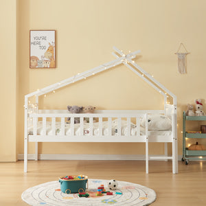 Łóżko domowe Sotkamo 90x200cm z zabezpieczeniem przed wypadnięciem [en.casa]