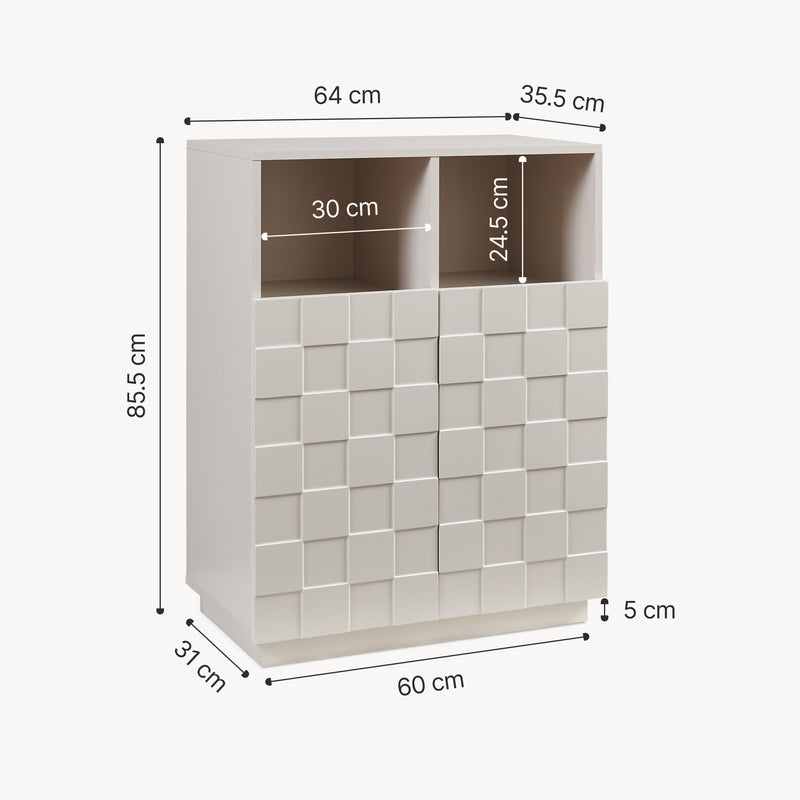 Szkic wymiarowy Highboard Bopibobro [en.casa]