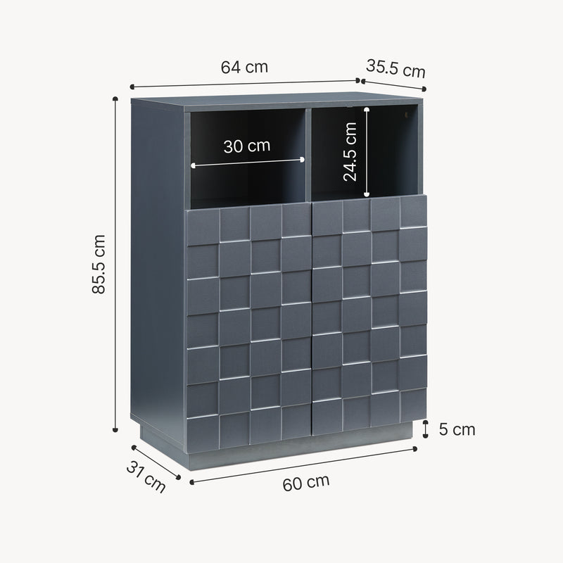 Szkic wymiarowy Highboard Bopibobro [en.casa]