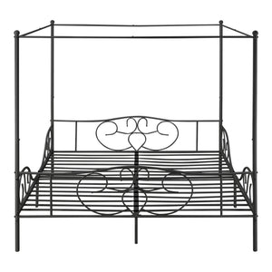 Metalowe łóżko z baldachimem Finström z materacem z zimnej pianki w różnych kolorach i rozmiarach en.casa Kolory i rozmiary en.casa