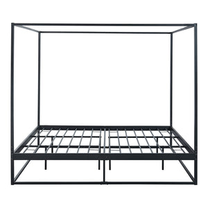 Łóżko z baldachimem Kristianstad z materacem czarne w różnych rozmiarach. rozmiary [en.casa]