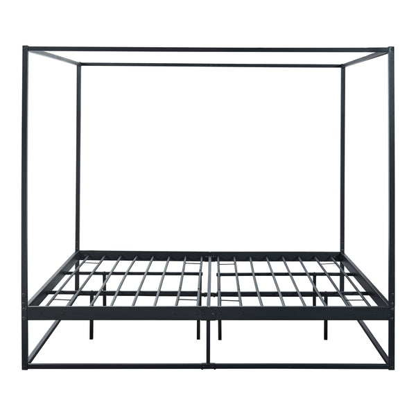 Łóżko z baldachimem Kristianstad z materacem czarne w różnych rozmiarach. rozmiary [en.casa]
