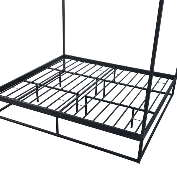 Łóżko z baldachimem Kristianstad z materacem czarne w różnych rozmiarach. rozmiary [en.casa]