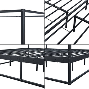 Łóżko z baldachimem Kristianstad z materacem czarne w różnych rozmiarach. rozmiary [en.casa]