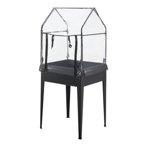 Grządka podwyższona ze szklarnią Katwijk 60x60x152cm stal antracyt [en.casa]