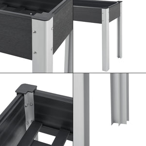 Podwyższone łóżko Beverwijk ciemnoszare w różnych rozmiarach. Rozmiary [en.casa]