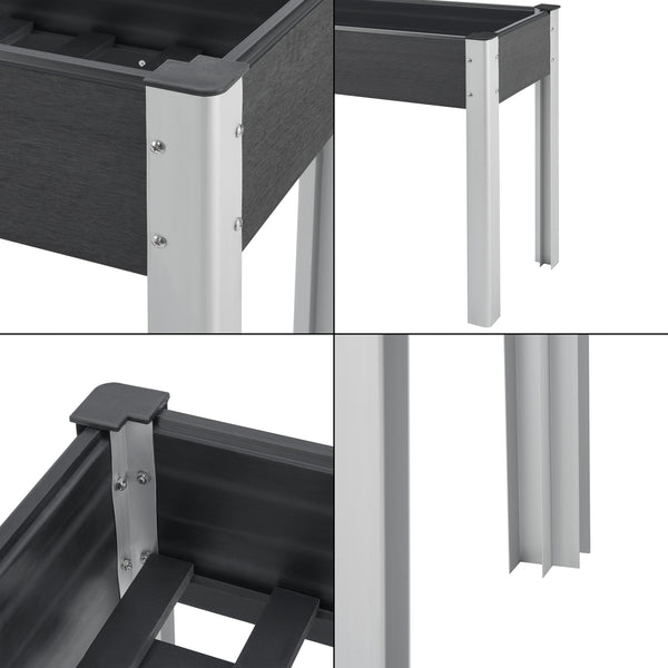 Podwyższone łóżko Beverwijk ciemnoszare w różnych rozmiarach. Rozmiary [en.casa]