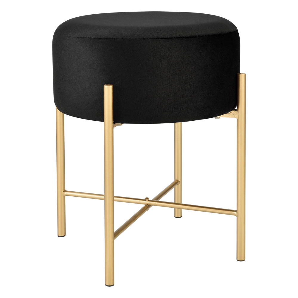 Taboret Kungälv pufa do 100 kg czarny/złoty [en.casa] - premiumXL
