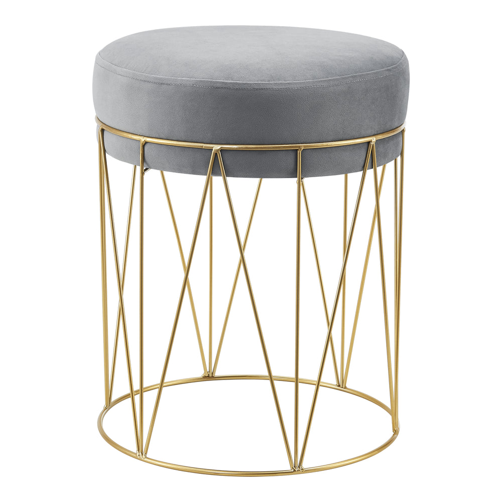 Taboret Melsele do ok. 100 kg szary/kolor mosiądzu [en.casa]