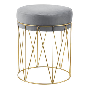 Taboret Melsele do ok. 100 kg szary/kolor mosiądzu [en.casa]