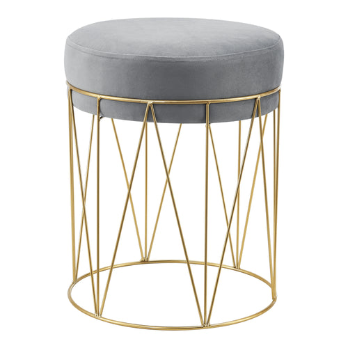 Taboret Melsele do ok. 100 kg szary/kolor mosiądzu [en.casa]