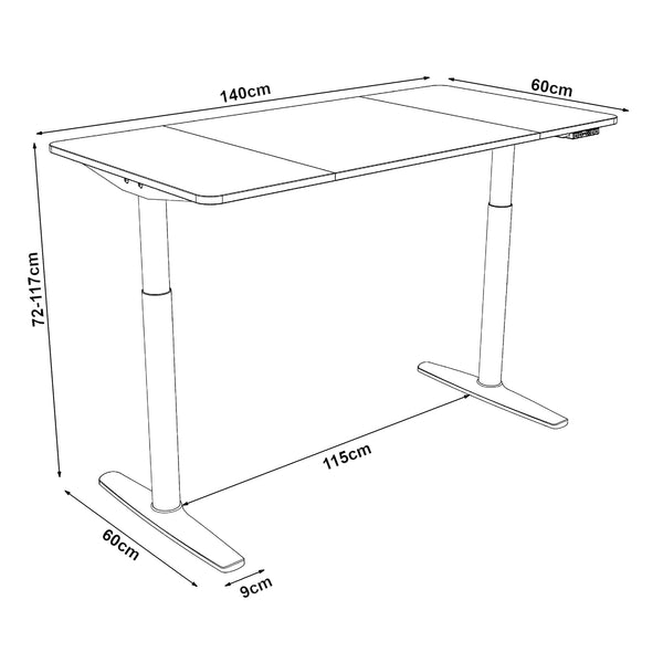 Regulowane biurko Arogno w różnych kolorach i rozmiarach [pro.tec]