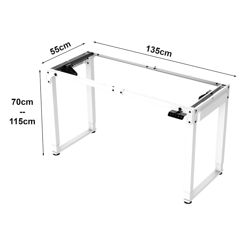 Szkic wymiarowy Regulowana wysokość stelaża stołu Kirkkonummi 135x55cm [pro.tec]