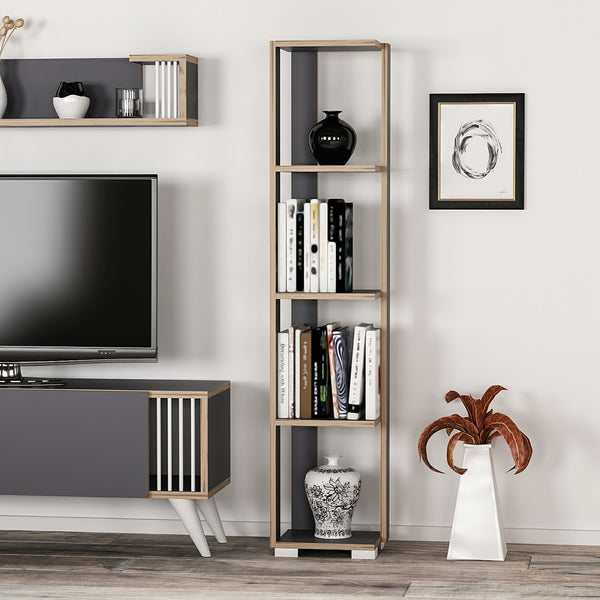 Regał na książki Aalestrup z 4 półkami 153 x 34 x 26 cm w różnych kolorach [en.casa]