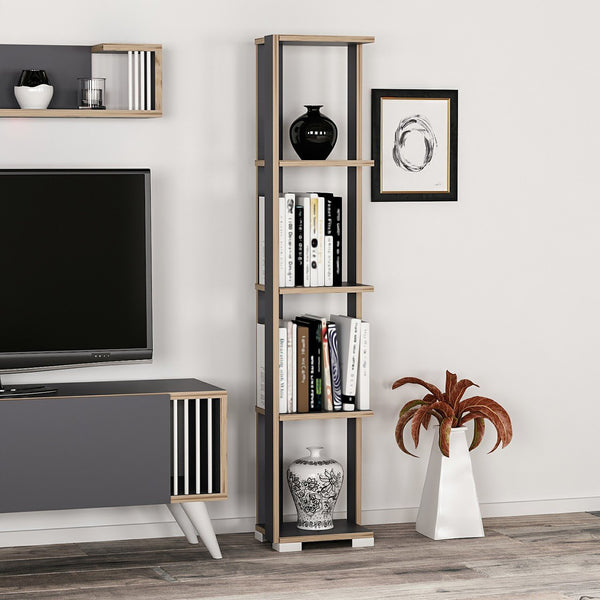 Regał na książki Aalestrup z 4 półkami 153 x 34 x 26 cm w różnych kolorach [en.casa]