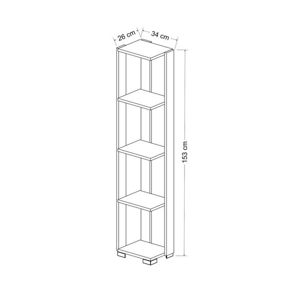 Regał na książki Aalestrup z 4 półkami 153 x 34 x 26 cm w różnych kolorach [en.casa]