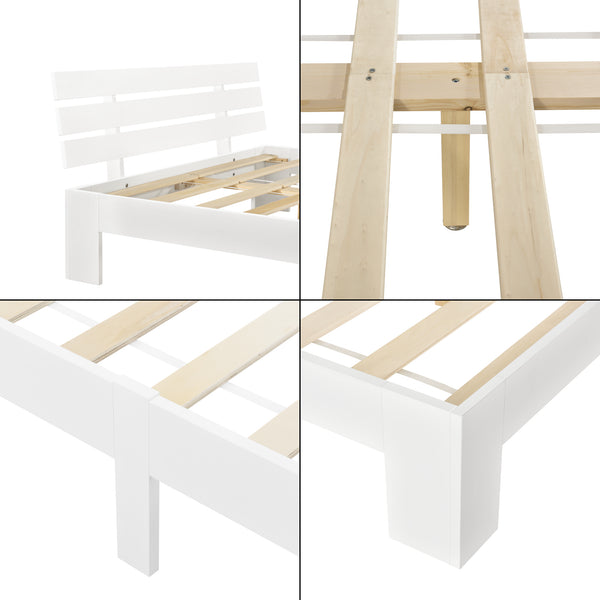 Łóżko drewniane Nivala z zagłówkiem w różnych kolorach i rozmiarach Kolory i rozmiary en.casa