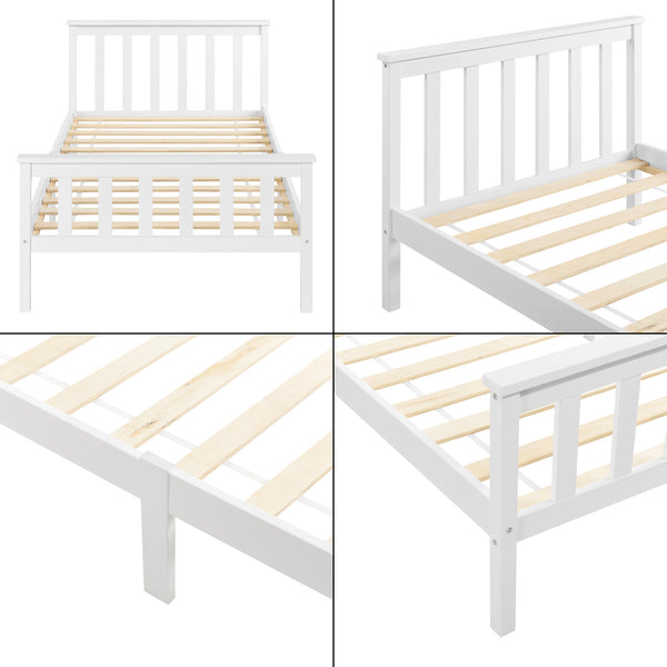 Łóżko drewniane Brada z wysokim zagłówkiem w różnych kolorach i rozmiarach Kolory i rozmiary en.casa