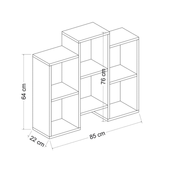 Wielofunkcyjna półka Aabybro z 6 schowkami o wymiarach 76 x 85 x 22 cm w różnych kolorach. kolory [en.casa]