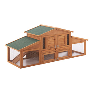 Kaninchenstall Schmitten 72x180x62cm Tannenholz [en.casa] - premiumXL