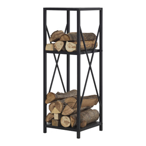 Stojak na drewno opałowe Tinglev stal 34x34x105,5 cm czarny [en.casa]