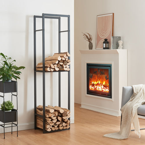 Kaminholzregal Ulvila mit Ablage 45x30x170cm [en.casa] - premiumXL