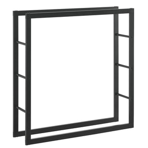 Stojak na drewno opałowe Täby stal czarny w różnych rozmiarach. rozmiary [en.casa]