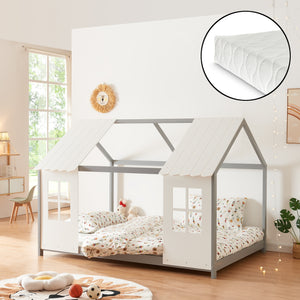 Półotwarte łóżko dziecięce Tostedt z materacem [en.casa] - premiumXL