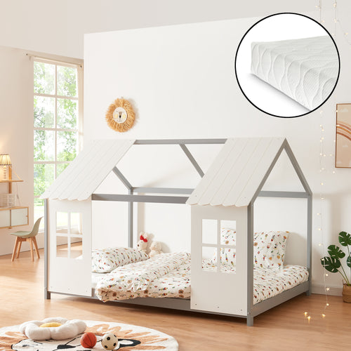 Półotwarte łóżko dziecięce Tostedt z materacem [en.casa] - premiumXL