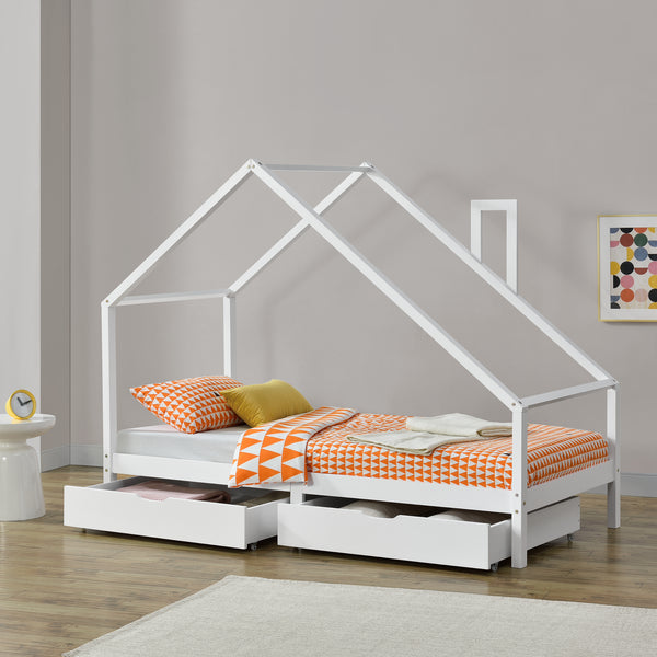 Łóżko dziecięce Assling z 2 szufladami 90x200cm w różnych kolorach [en.casa]