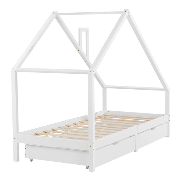 Łóżko dziecięce Assling z 2 szufladami 90x200cm w różnych kolorach [en.casa]