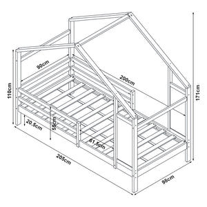 Łóżko dziecięce Lorenskog z materacem 90x200 cm w różnych kolorach. kolory [en.casa]