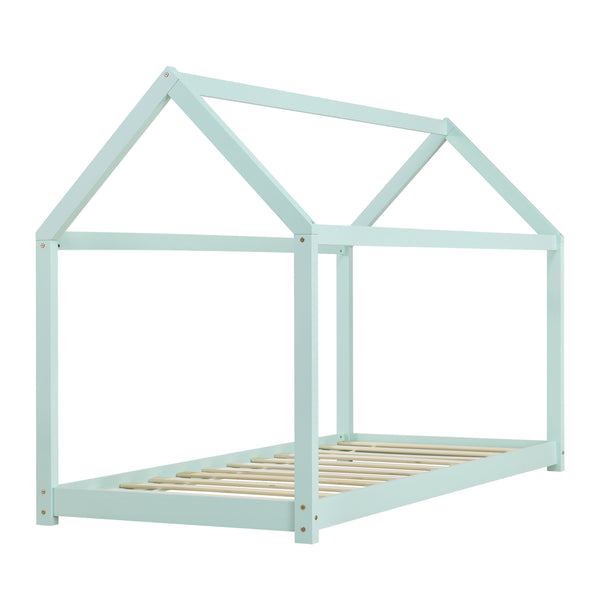 Łóżko dziecięce Netstal 90x200 cm z materacem z naturalnej zimnej pianki [en.casa]