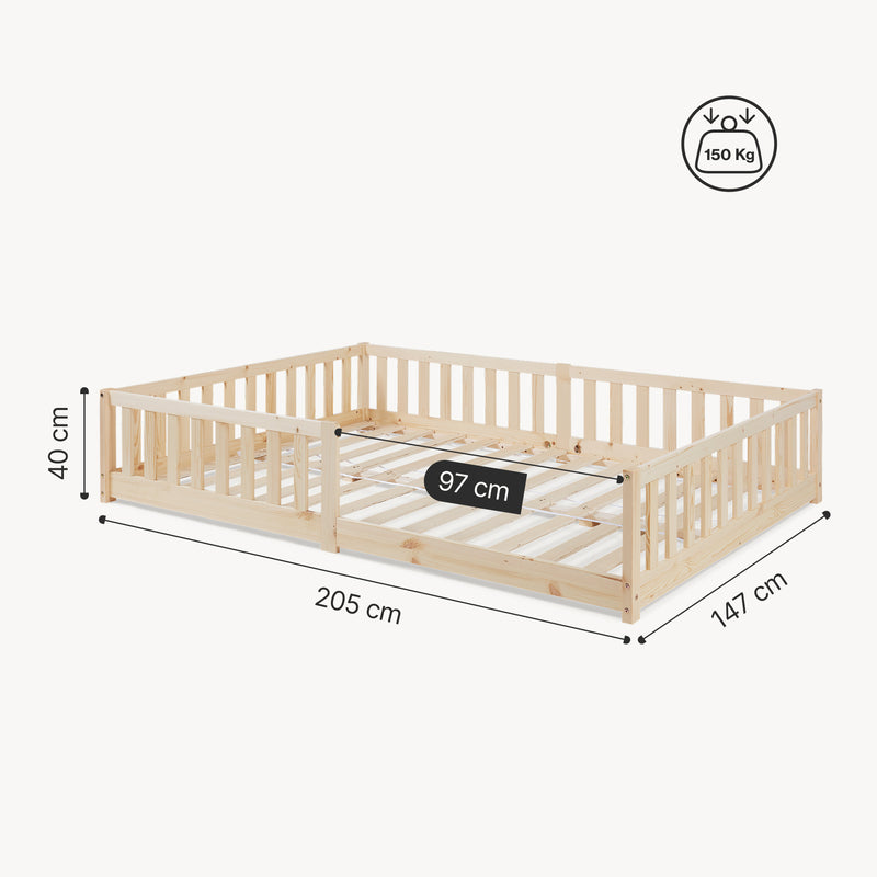 Szkic wymiarowy Tanna cot [en.casa]