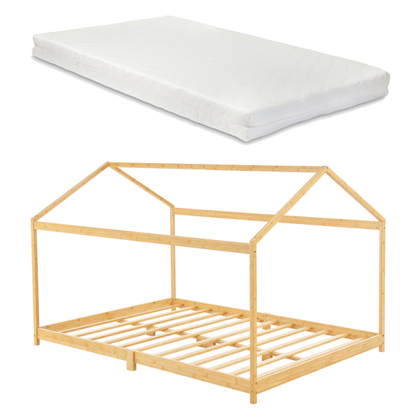 Łóżko dziecięce Vindafjord bamboo w różnych rozmiarach rozmiary + materac [en.casa]