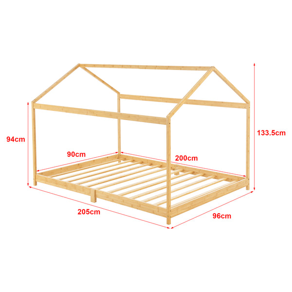Łóżko dziecięce Vindafjord bamboo w różnych rozmiarach rozmiary + materac [en.casa]