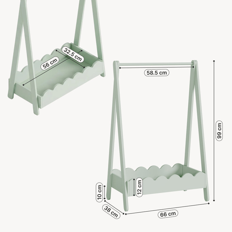 Szkic wymiarowy Szafka na ubrania dziecięce Vestnes 99x66x38 cm [en.casa]