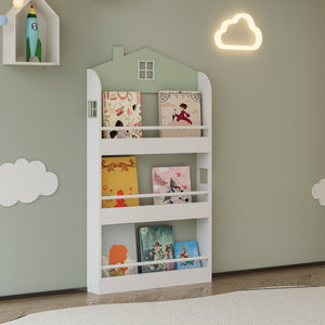Kinderregal Vipsali 106x60x12 cm Mintgrün/Weiß [en.casa] - premiumXL