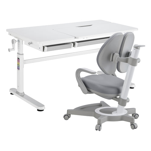 Biurko dziecięce Sauda z wysokim krzesełkiem [en.casa]