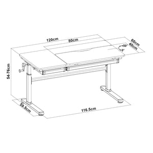 Biurko dziecięce Sauda z wysokim krzesełkiem [en.casa]