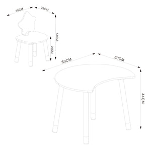 Biurko dziecięce z krzesłem Lallega z motywem księżyca i gwiazd [en.casa]