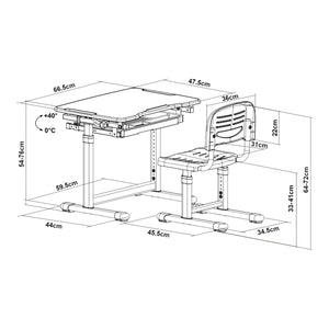 Zestaw biurek dla dzieci Sala 2-częściowe biurko dla dzieci z krzesłem [en.casa]