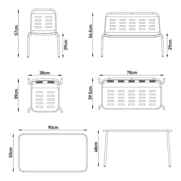 Stalowy fotelik dziecięcy Etroubles wielokolorowy [casa.pro]